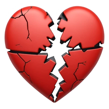 Corazón roto color negro  sticker