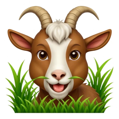 goat biting grass in his mouth sticker