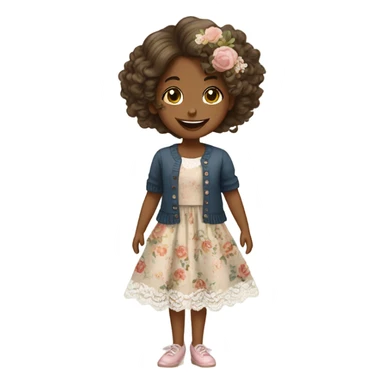 Shabby chic girl sticker