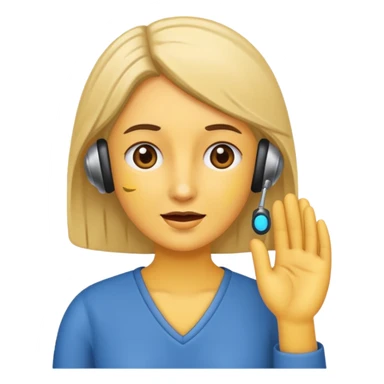 woman with hearing impairment sticker