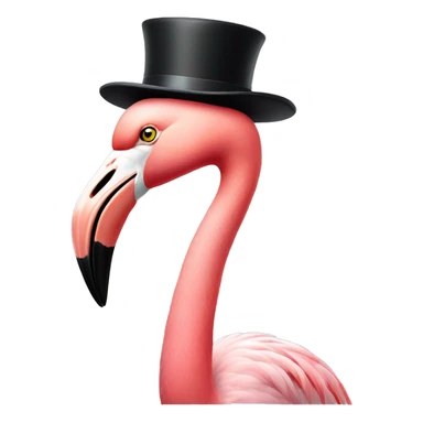 Flamingo wearing a top hat sticker