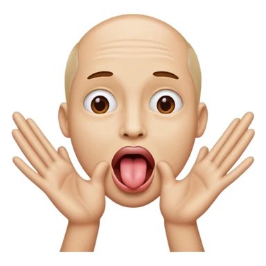 A toung sticking out with two hands going out  sticker