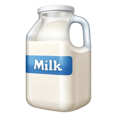 Gallon of milk that has milk written on it sticker