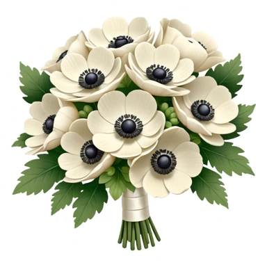 Cream and white bridal bouquet with anemones  sticker