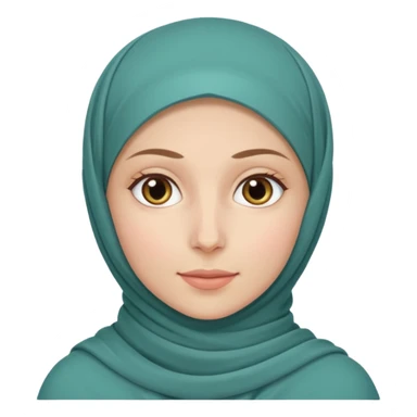Make a girl with a hijab duolingo styles and make her white and only her face appear and looking forward not left or right sticker