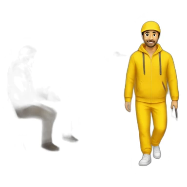 Armenian men in yellow clothing in public trasnport sticker