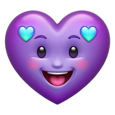 flashing purple heart that's laughing so hard it's crying sticker