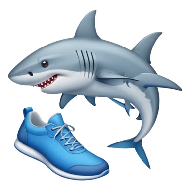 Un tiburón. Con zapatos azules sticker