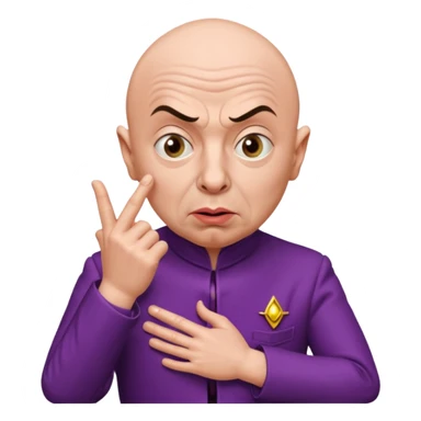 Dr. evil from Austin Powers with finger to mouth sticker