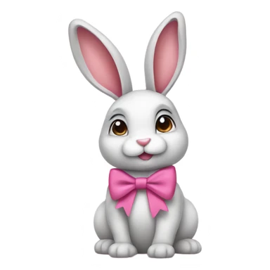 bunny wearing a pink bow  sticker