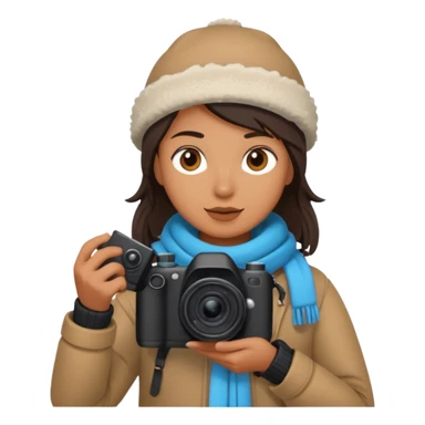 fotographer with winter clothes sticker