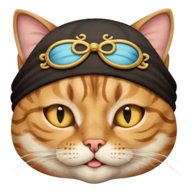 pirate cat with one closed eye with eye mask sticker
