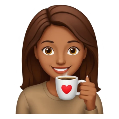 Mulher morena tomando café  sticker