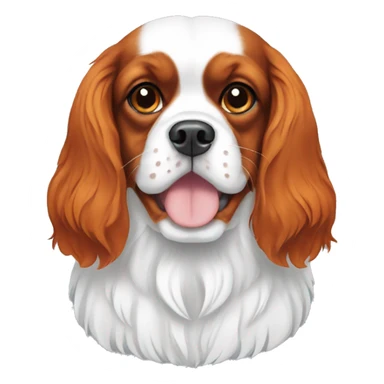 King Charles spaniel white and orange  sticker