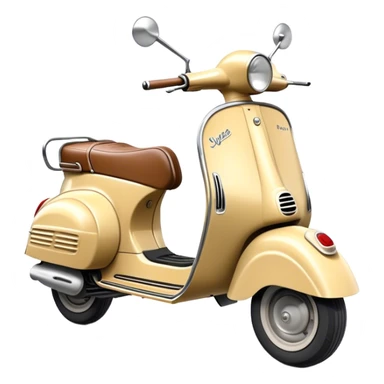 Cinematic Realistic Vespa Pop Culture Emoji, depicted as a sleek vintage scooter symbolizing Italian style rendered with dynamic detail and retro lighting. sticker