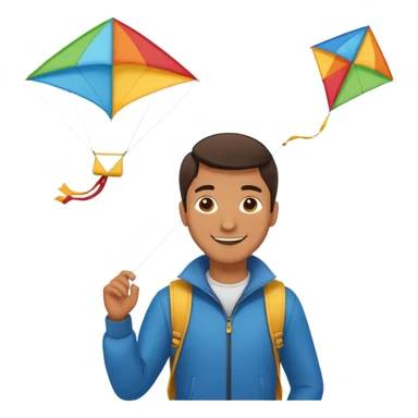 man with kite,Kite Flyers, big kite. sticker