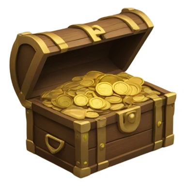minimal chest of coins sticker