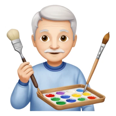 Senior with watercolor tray & brush sticker