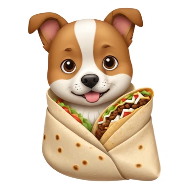 Dog eating burrito sticker