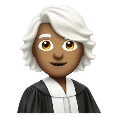 white UK judge upper body white wig at an angle  sticker