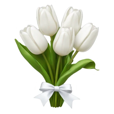 white tulip bouquet  with a white bow sticker
