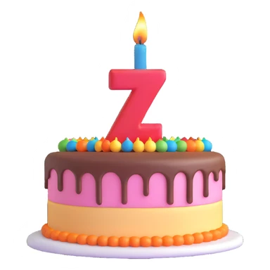 birthday cake with number 7 candle sticker