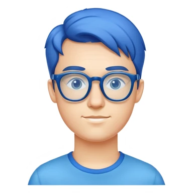 geek with blue glasses close up sticker