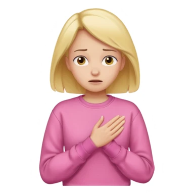 woman who is cold wearring a pink sweat sticker