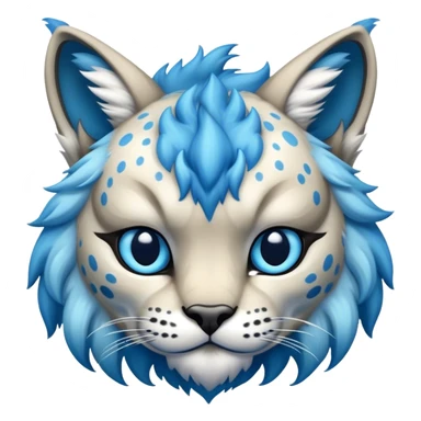 A blue fantasy-lynx-fakemon-creature-hybrid sticker