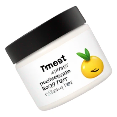 body moisturizer cream pot with label sticker