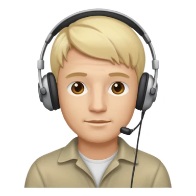 blonde man wearing headphones sticker