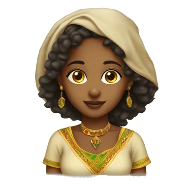Pretty Ethiopian girl with habesha dress wearing glass  sticker