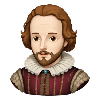 Shakespeare bust with Elizabethan era clothing sticker