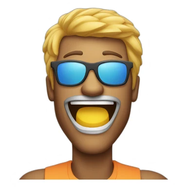 Funny Man laugh with sunglass sticker