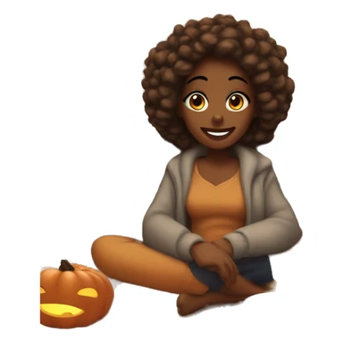 cozy fall girl night sticker