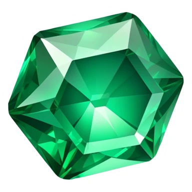 Cinematic Realistic Emerald Emoji, Deep and lush, with a vibrant green hue that catches light, creating a brilliant, sparkling effect across its polished surface. The facets of the gem catch the light in rich, deep reflections, radiating a sense of luxury and nature. Soft glowing outline, capturing the essence of natural beauty and timeless elegance in a vivid emerald. sticker