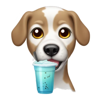 Dálmata dog drinking boba sticker