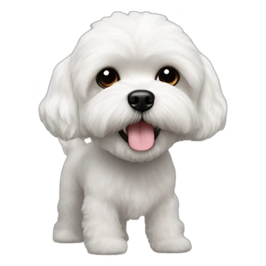 Bichon shihtzu poodle small snout white with black eyes and nose sticker