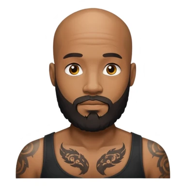 beardeed bald tattooed black man sticker
