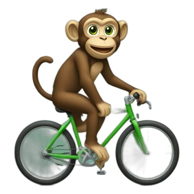 Monkey with green eyes on bike sticker