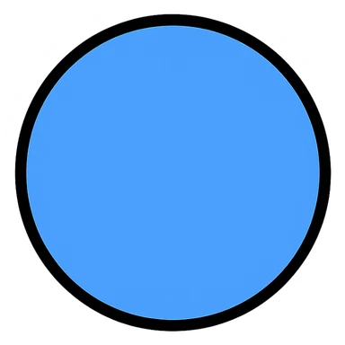 flat blue circle icon sticker