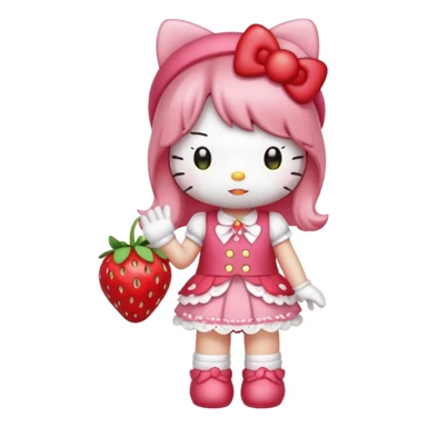 hello kitty strawberry shortcake full body sticker