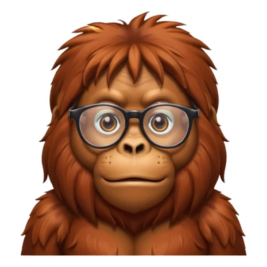 orangutan with glasses sticker