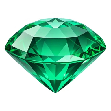 Cinematic Realistic Emerald Emoji, Deep and lush, with a vibrant green hue that catches light, creating a brilliant, sparkling effect across its polished surface. The facets of the gem catch the light in rich, deep reflections, radiating a sense of luxury and nature. Soft glowing outline, capturing the essence of natural beauty and timeless elegance in a vivid emerald. sticker