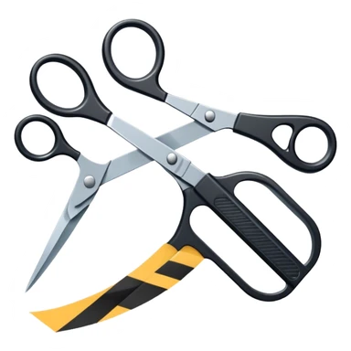 a pair of scissors cutting a section of film tape sticker