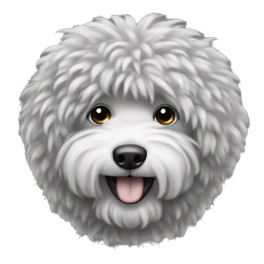 big fluffy black and white doodle sticker