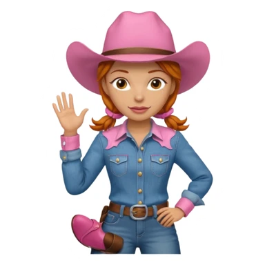 ginger cowgirl with pink hat sticker