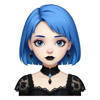 blue haired old goth princess sticker