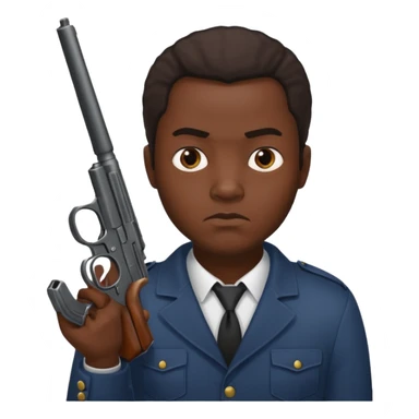 African American gang member terrorist with a gun sticker