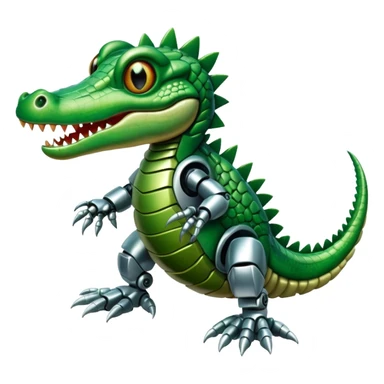 baby crocodile with robot hands sticker